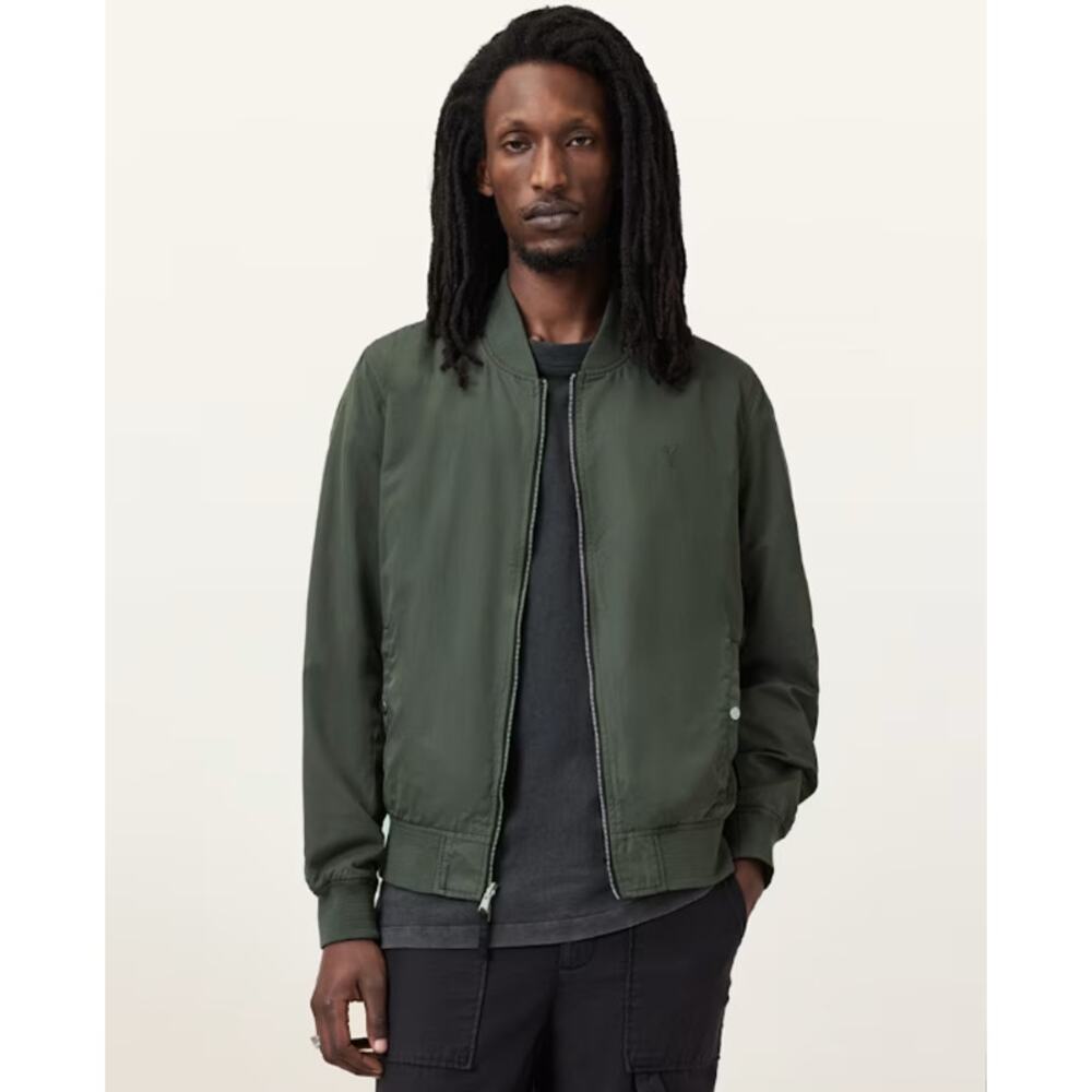 ALL SAINTS Reversible Basset Bomber Dull Green & Black Men's Sz L